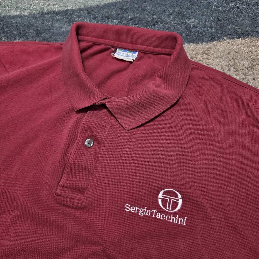 Vintage Sergio Tacchini Embroidered Polo Shirt XL Made in Korea